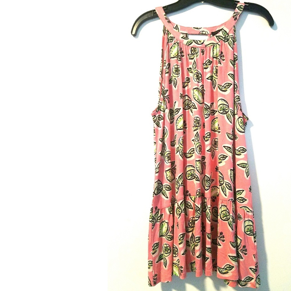 XL Cable & Gauge Lime Print Trapeze Flounce Tank - Picture 3 of 7